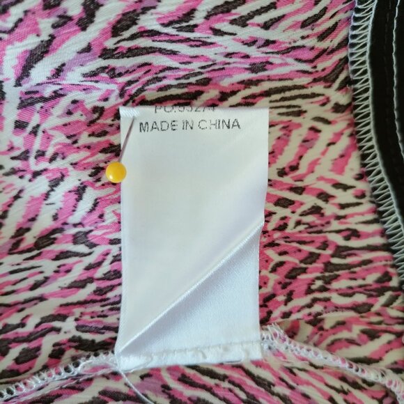 Cotton Bleu Womens Pink Balloon Sleeve Abstract Print Boho Blouse Top Size 1X - Picture 7 of 7